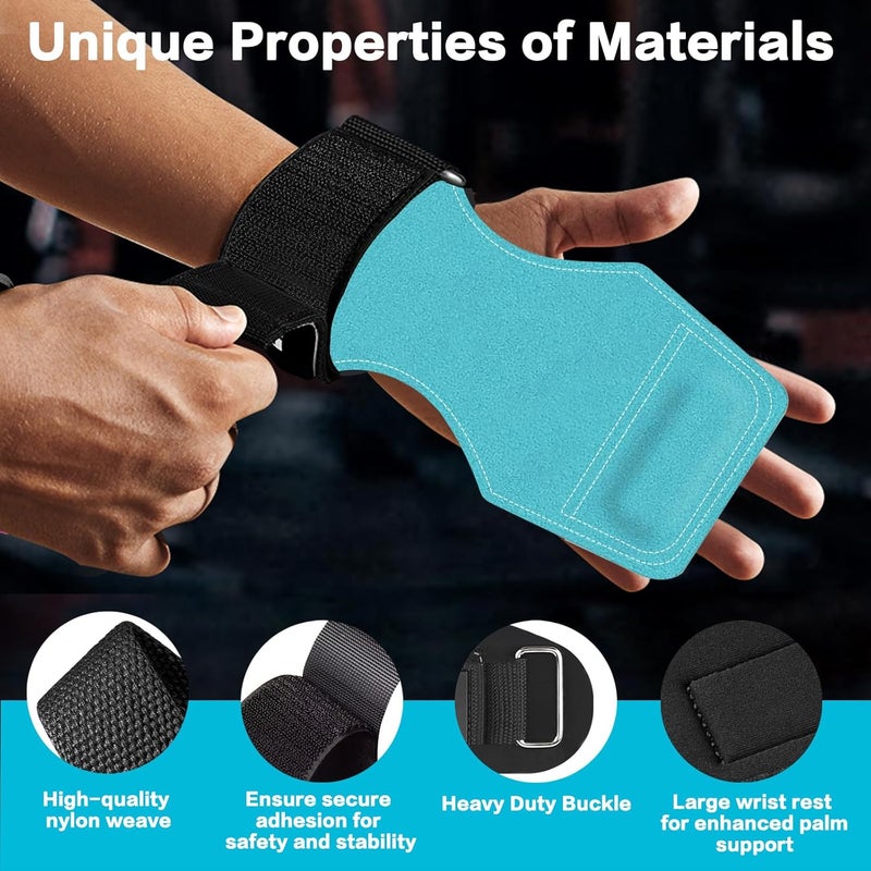 Bbtops Weight Lifting Wrist Strap, Double-Layer Leather Wrist Straps for Gym Strength Training Weightlifting,Deadlift and Powerlifting, Enhance Grip Strength Neoprene Padding Gym Workout Lifting Straps for Men & Women (Pair) - Image 3